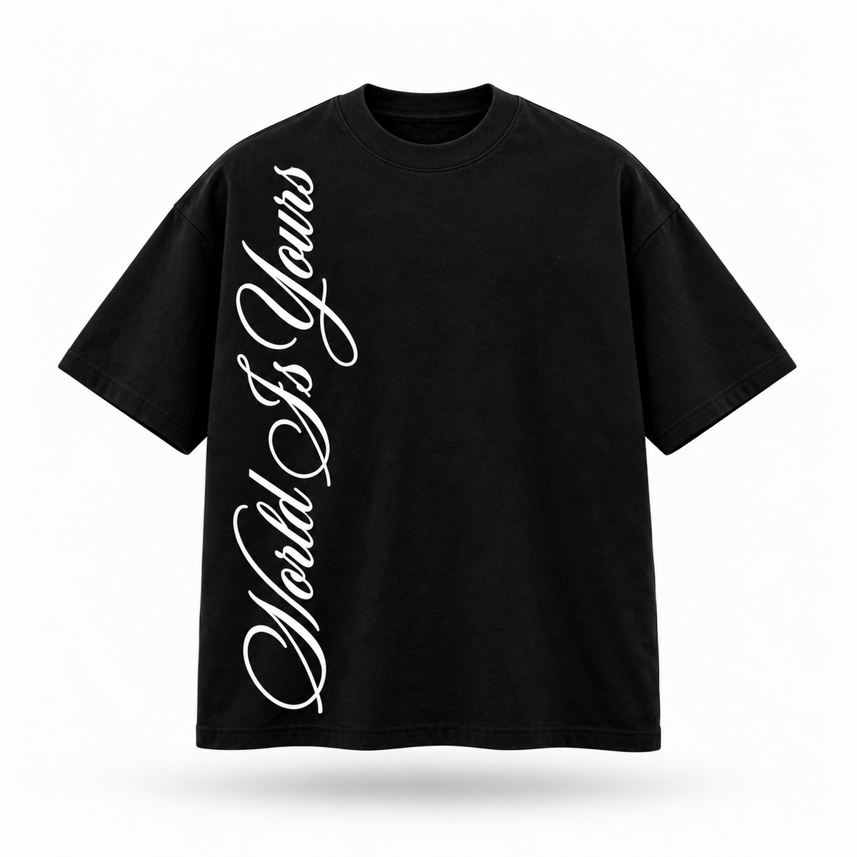 CAMISETA OVERSIZED WORLD IS YOURS | STREET STILE | 50% ALGODÃO AMERICANO | 50% POLIÉSTER | CONFORTO PREMIUM